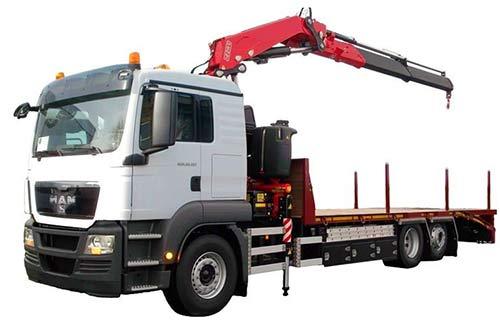 Lorry-mounted crane/loader